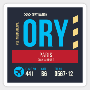 Paris Orly Airport Stylish Luggage Tag (ORY) Sticker